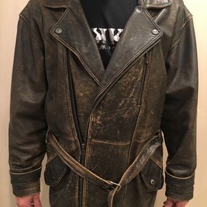 M. Julian Distressed Leather Duster/Jacket